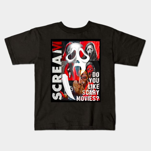 Scream art Kids T-Shirt by SAN ART STUDIO 